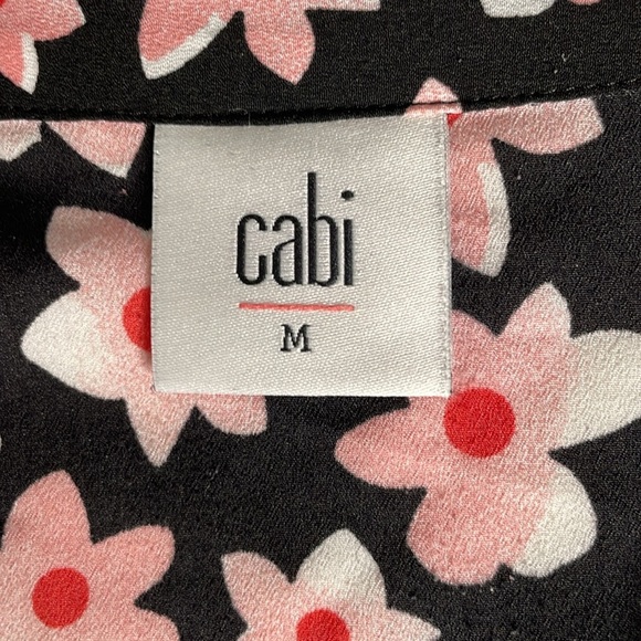 CAbi Harmony Style # 5347 Black and Pink Floral Blouse - Picture 2 of 7